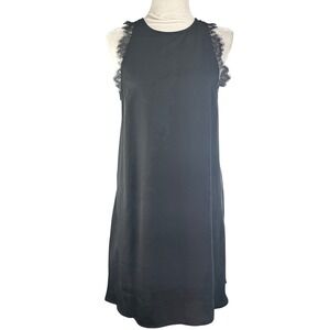 HM Womens Black Lace Trim Sleeveless High Low Shift Dress Size 8 NWT 0246829001